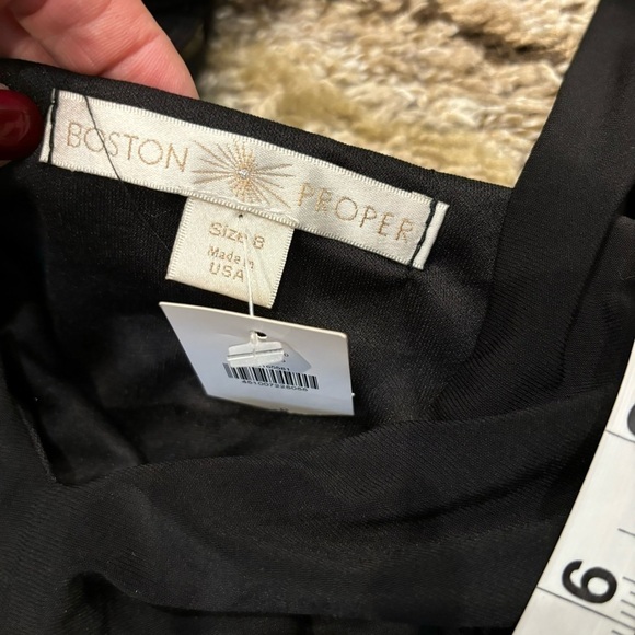 NWT Boston Proper Size 8 The Rio Dress Halter Stretch Black - Picture 7 of 8